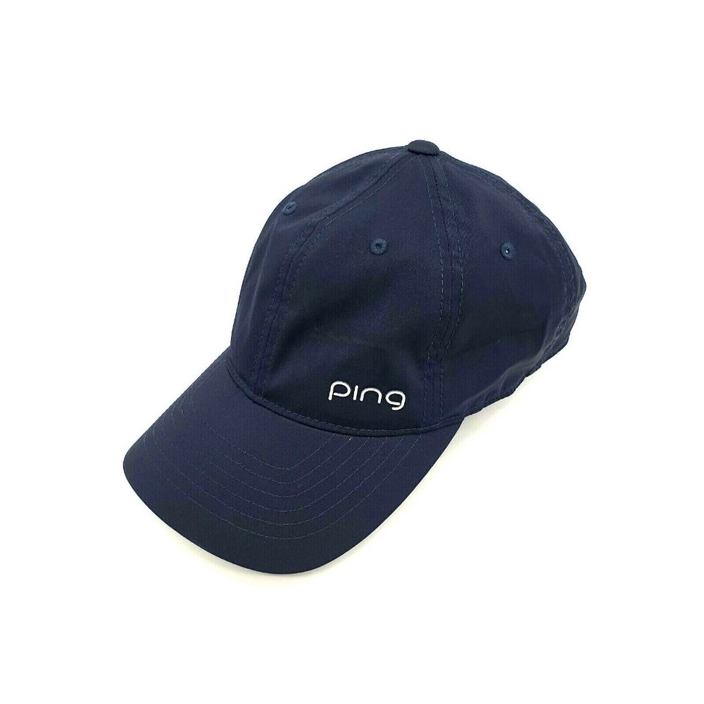 Ping Women 110 Golf Hat Adjustable Hook Loop Closure Black w/ Logo Sport Flexfit